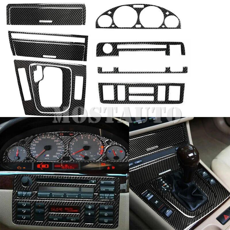 

Soft Carbon Fiber Interior Accessories Kit Cover Trim For BMW 3 Series E46 1998-2005 10pcs Interior Whole Kit