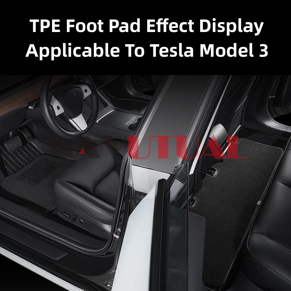 For Tesla Model 3 Y 2021- 2023 TPE Injection Molded Foot Mat Original Factory Trunk Mat Rear Seats Back Protector Anti-Kick Mats