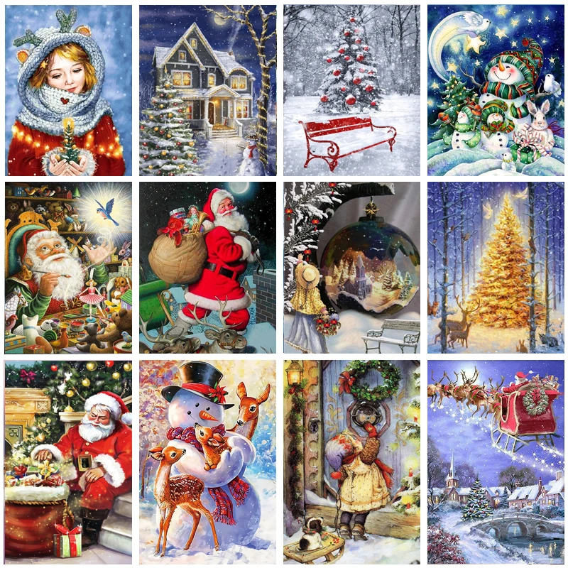 DIY 5D бриллиантовый рисунок Рождество, снеговик, Санта-Клаус, мозаика, алмазная вышивка стразы, мозаика, Набор для вышивки крестиком, домашний декор