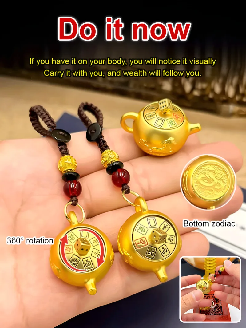 

Brass Keychain Pendant Pendant Zodiac Open Keychain Mahjong Lock