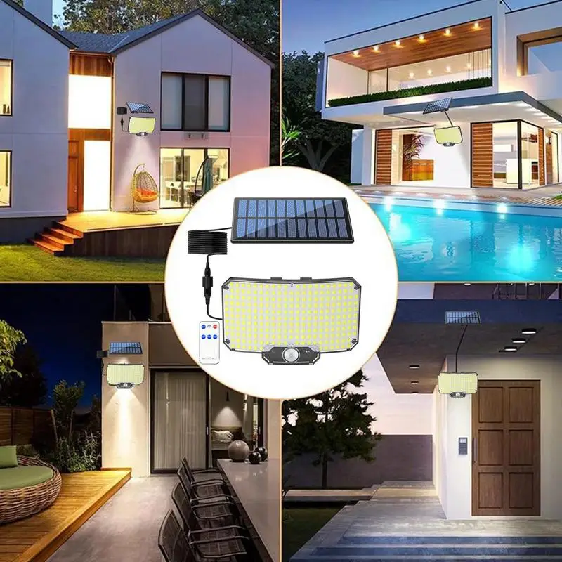 Solar Garage Lights Waterproof Solar Outdoor Lights Outdoor Waterproof Solar Deck Lights Bright LED Light With Remote Control