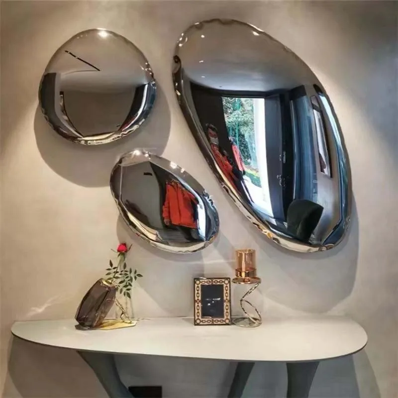 Minimalist Mirror‑Polished Stainless‑Steel Teardrop Wall Decor Creative Wall‑Hanging Art Ornament for Office Living Room