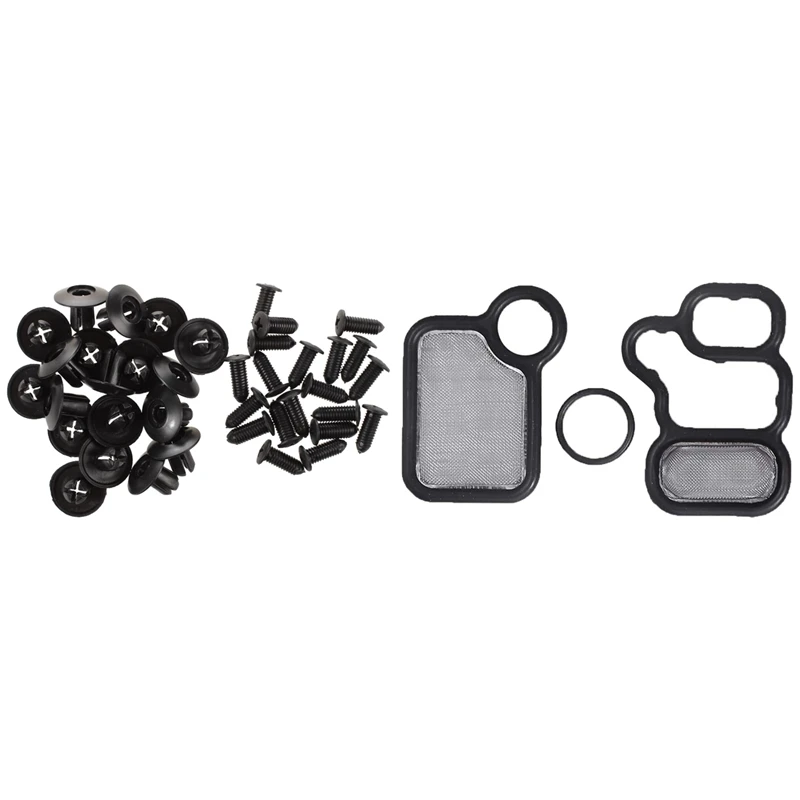 20 Pcs 8Mm Hole Push In Expanding Screw Panel Clips Rivet & 3 Pcs Solenoid Spool Valve Gasket VTEC Solenoid Gasket