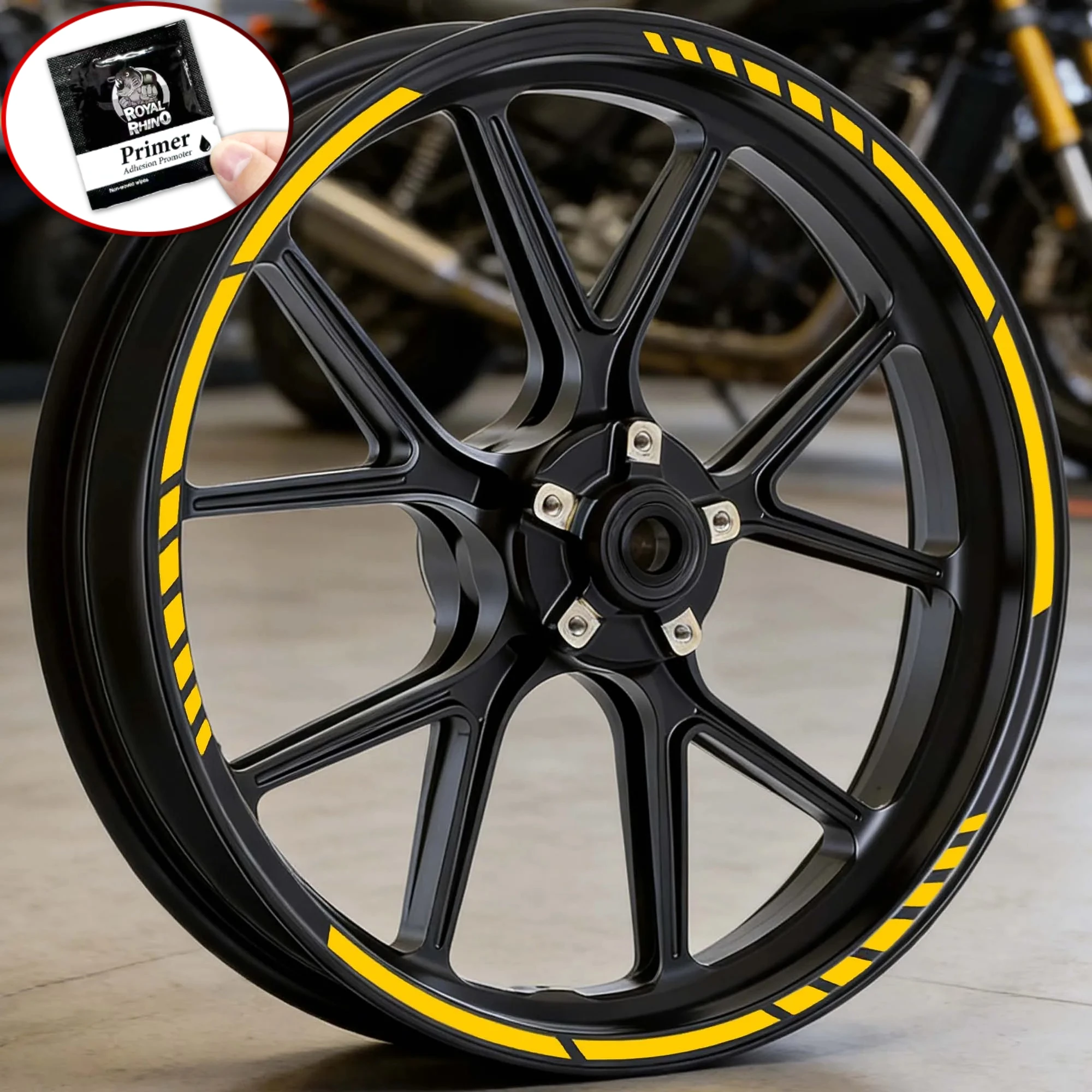 16PCS/1Set Racing Stripe voor 17-19inch Velgen Motorfiets Wiel Stickers Hub Vinyl Decals Waterdicht DIY Gemodificeerde Scooter decors