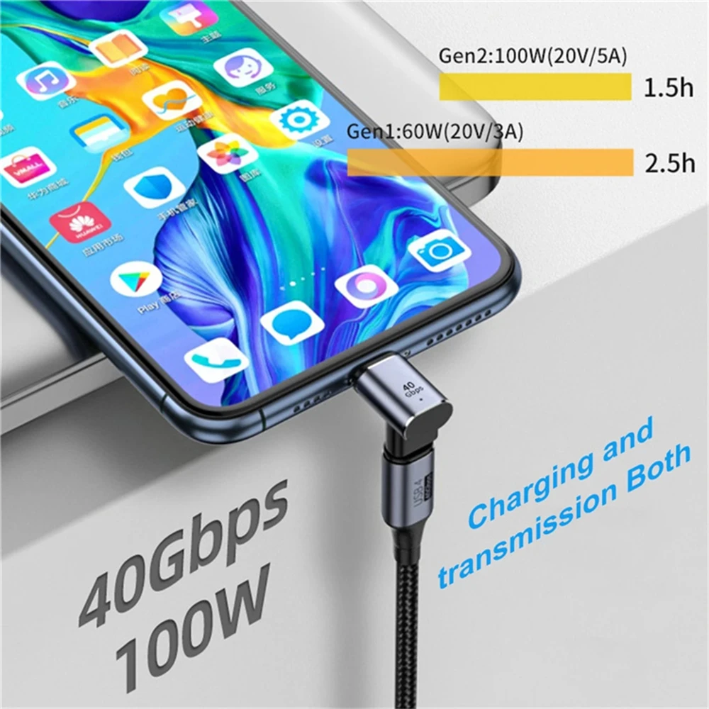 100W Magnetischer USB Typ C Adapter 40Gbps Schnelle Datenübertragung 8K 60Hz Video Tragbarer USB 4.0 Konverter für MacBook Telefon Laptop Ipa – Detail 6