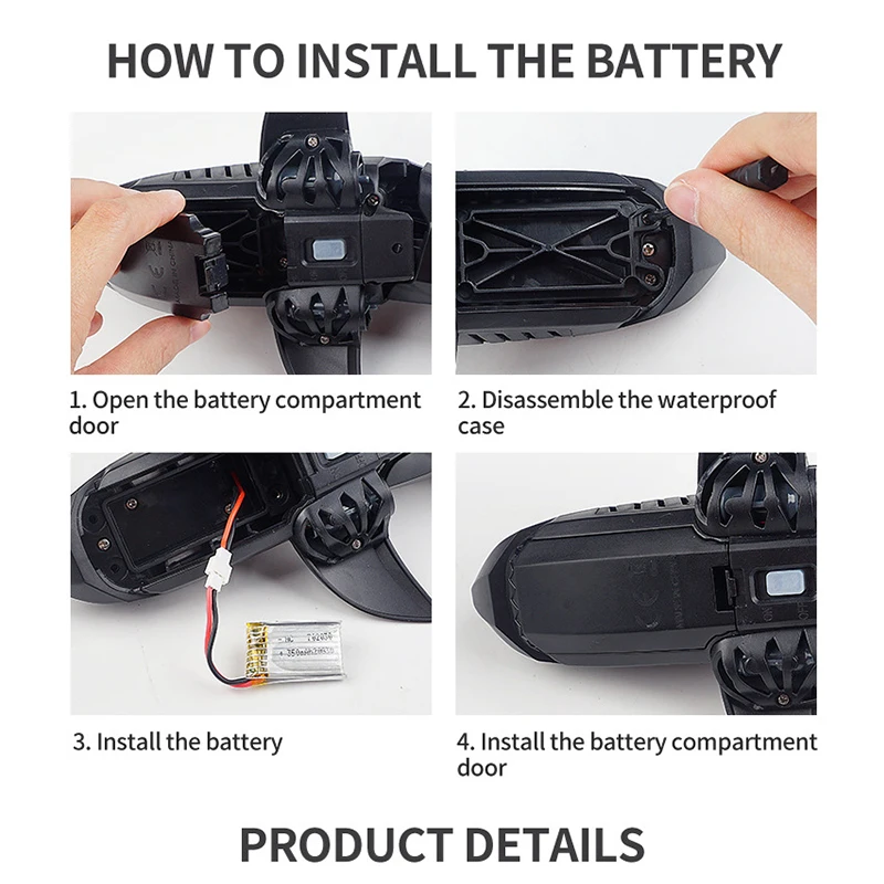 Rc submarino com câmera 480p barco subaquático brinquedo de controle remoto tubarão robôs animais em barcos controlados por rádio brinquedos para crianças