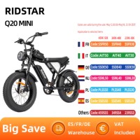 Ridstar Q20 Electric bike  750W motor 48V20AH battery electric bike 20*4.0 inch wide tire mountain snow off-road electric bike