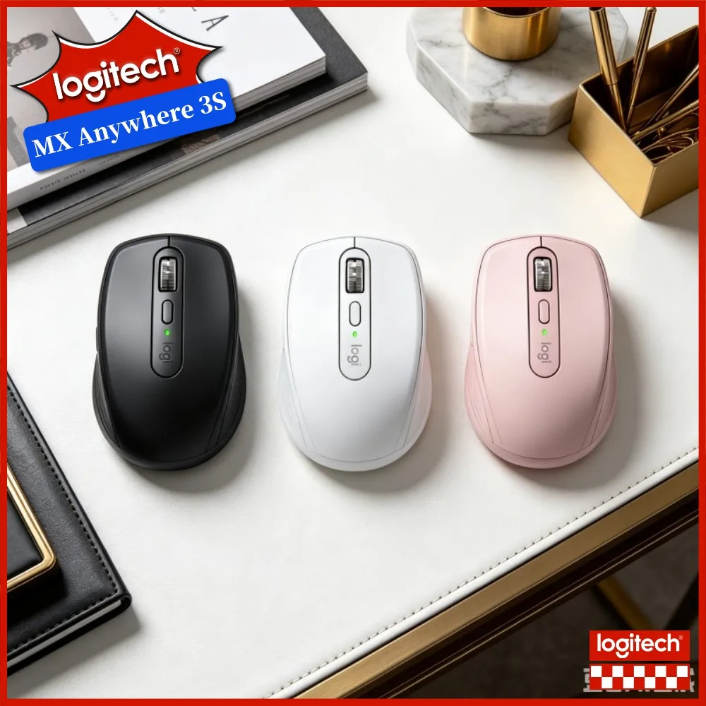 High-Performance Logitech MX Anywhere 3S - 8K DPI, Magspeed Hyper-Scroll, Quiet Clicks, Multi-OS Support, USB-C Charging