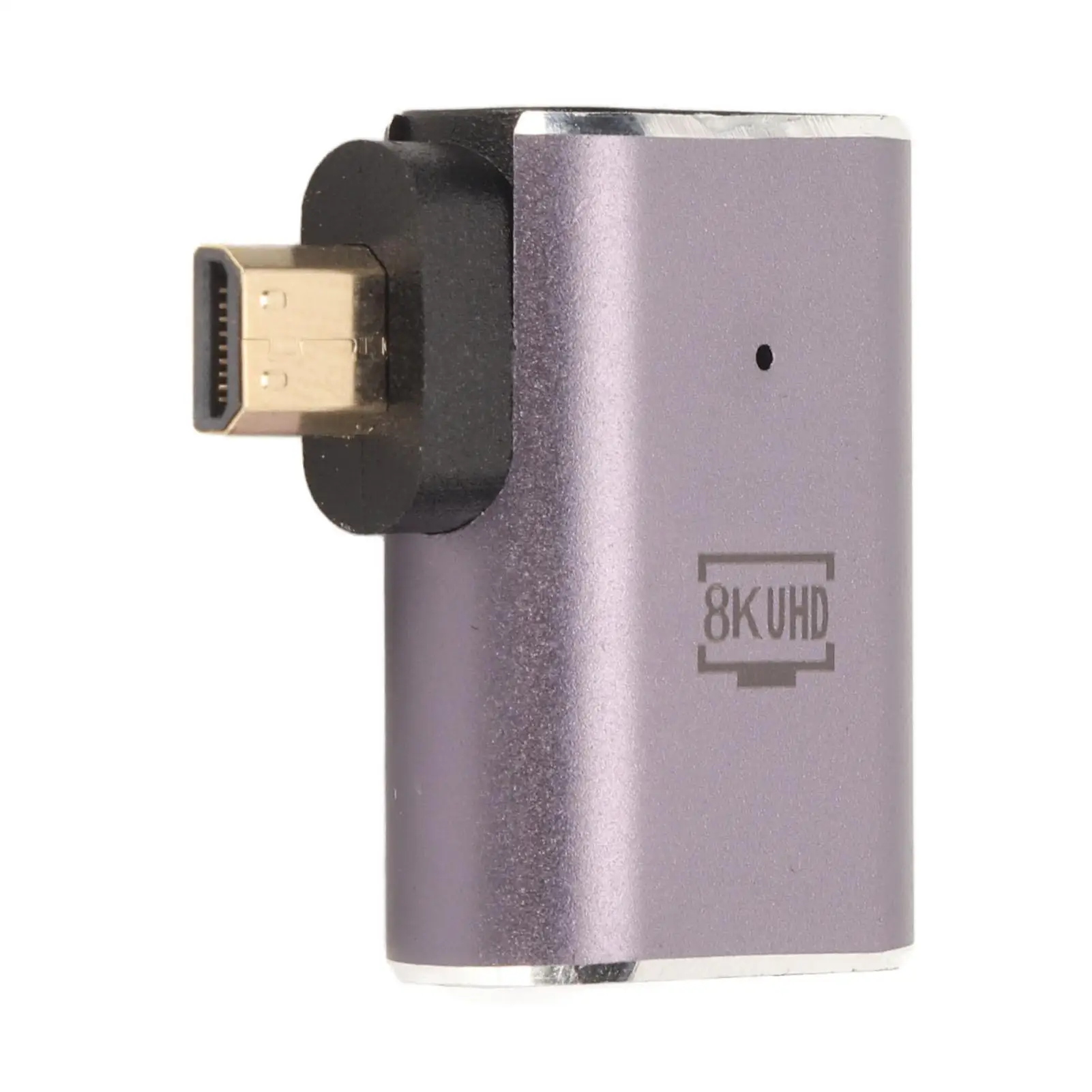 8K Resolution Female to Micro HD Adapter with LED Light 48Gbps Support Plug and Play Converter