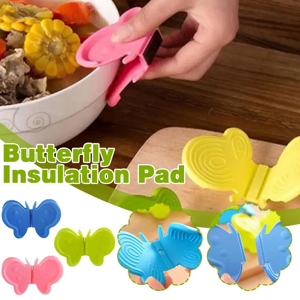 Butterfly Shape Anti-scalding Clip Insulation Pad Silicone Non-Slip Insulation Gripper Tool Accessories Kitchen Anti-Scald I9I3