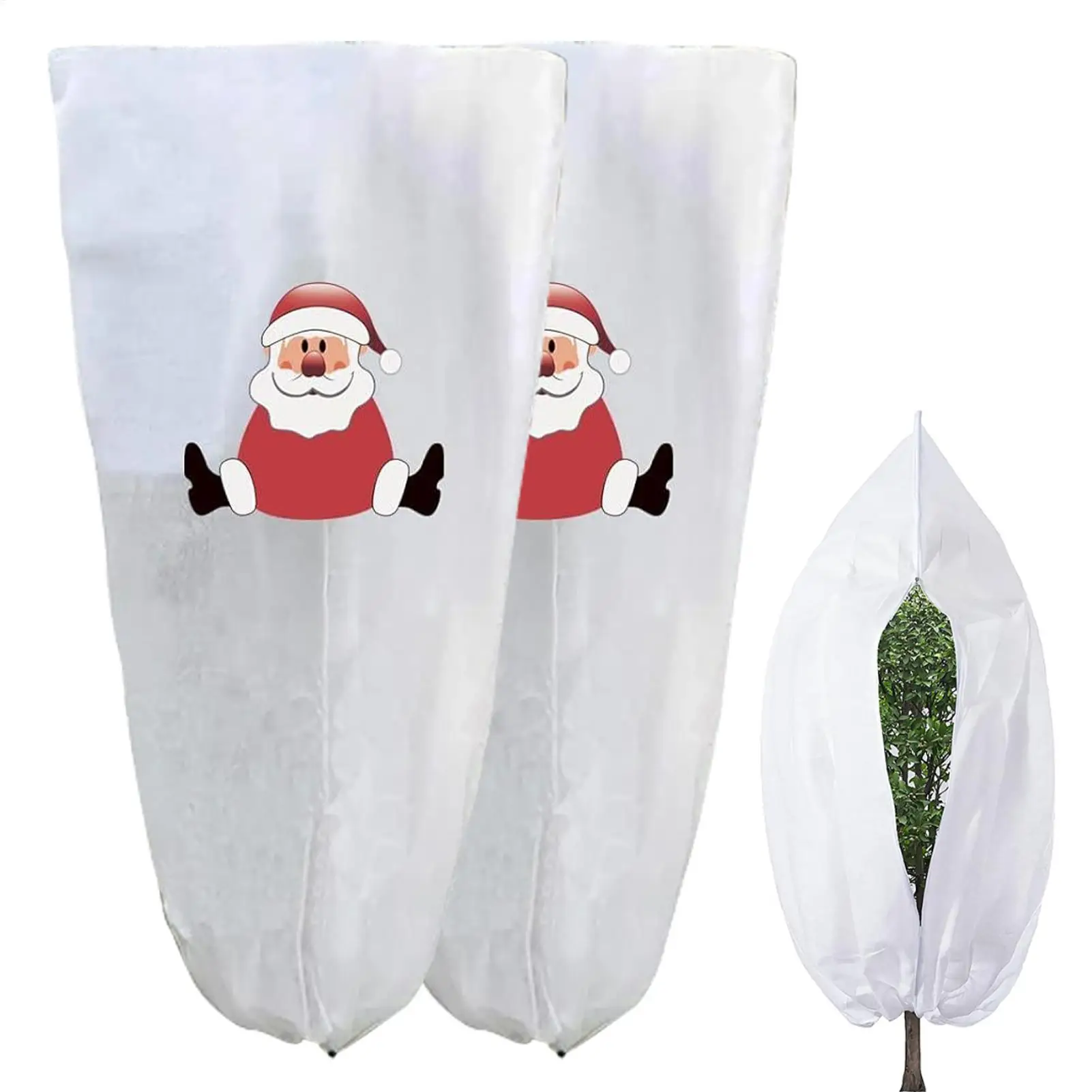 2pcs Christmas Non-woven Bark Barrier Weatherproof Bark Guard Sheet Winter Plant Cold Protection Cover Tree Shrub Protecting Bag