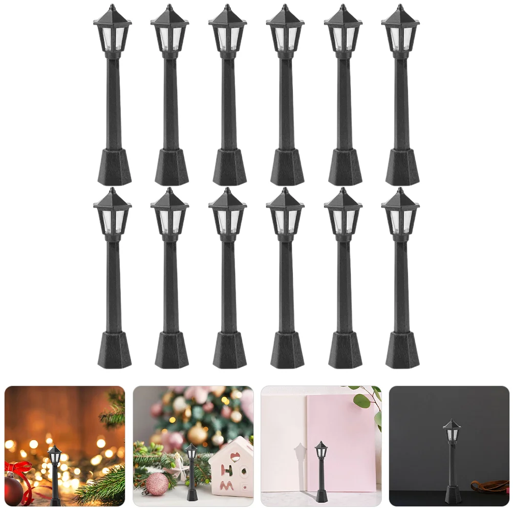 

12 Pcs Mini Street Light Micro Scene Decor Simulated Models Landscape Miniature Simulation Ornaments