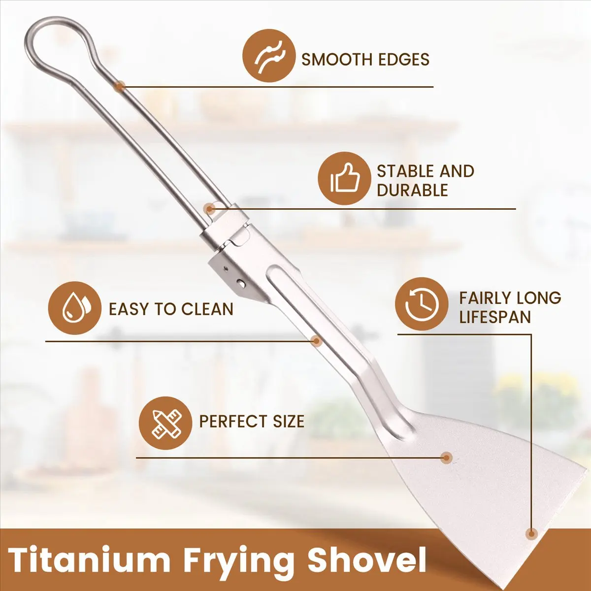 ABXY Camping Tableware Titanium Spatula Folding Save Space Well Picnic Cooking Equipment for Camp Kitchen Outdoor Cooking