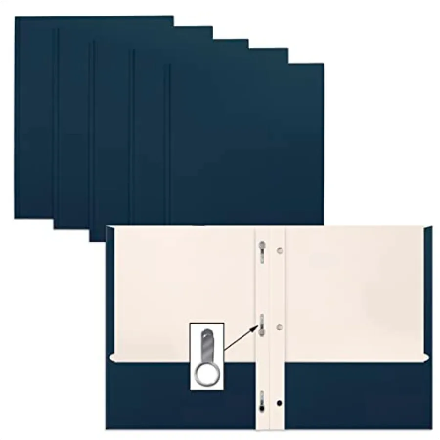 

Navy Blue Paper 2 Pocket Folders with Prongs 50 Pack Matte Texture Letter Size Paper Folders 50 Pack with etal Prong Fastener C