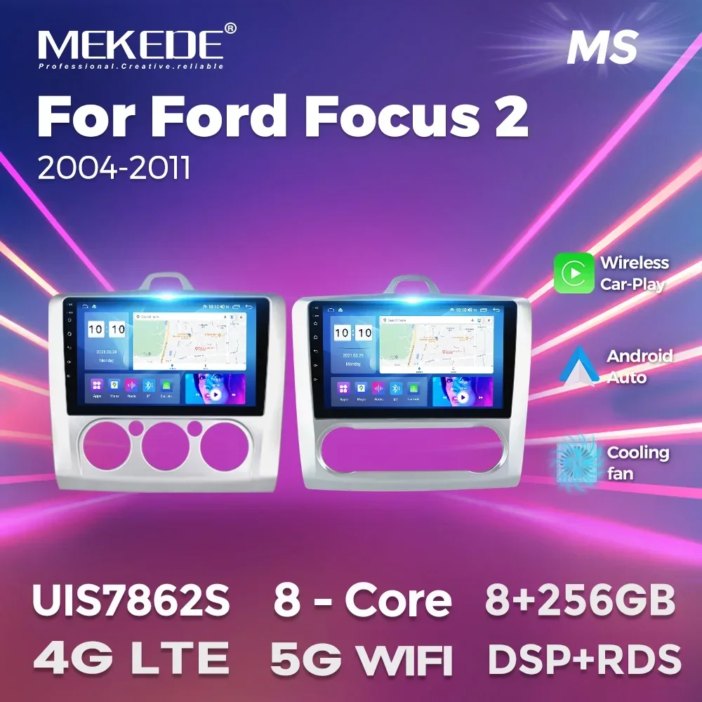 

MEKEDE 2 Din for Ford Focus 2 3 Exi MT AT Mk2 Mk3 2004-2011 Android Intelligent System 4G LTE DSP Car Radio Head Unit Carplay