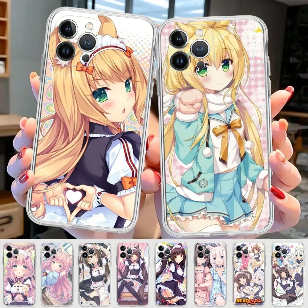 Cartoon Nekopara Phone Case For IPhone 15 8 7 6 6S Plus X SE 2020 XR XS 14 11 12 13 Mini Pro Max Mobile Case