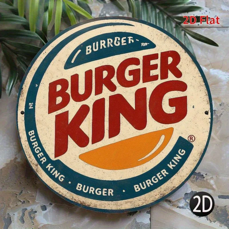 Burger King Retro-Holzlogo – Rot-weiße Burger King-Logodekoration – Zuhause, Büro, Garage, Café – Detail 5