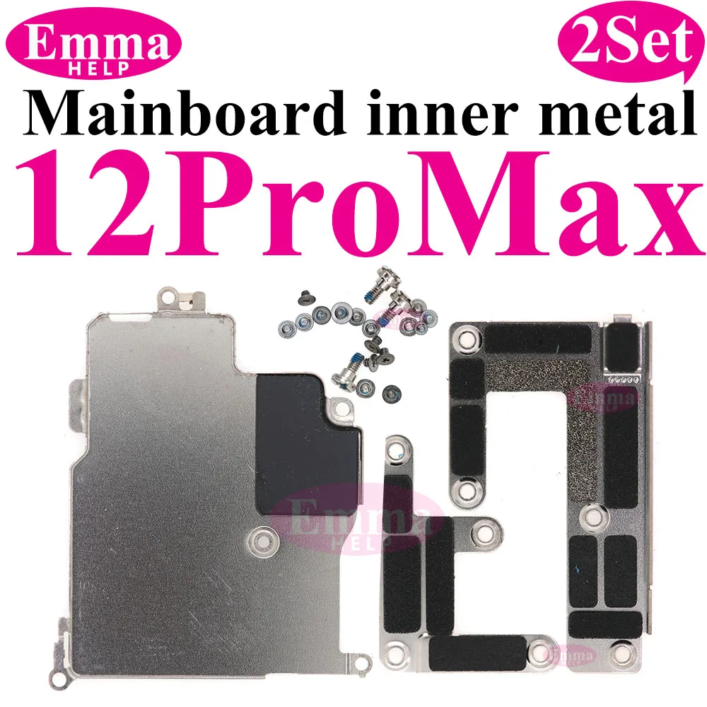 2Sets Inner Metal Parts Bracket Holder Clip Parts For iPhone 11 Pro Max 12 13 XS XR X Mainboard Cover inner Iron with Screws