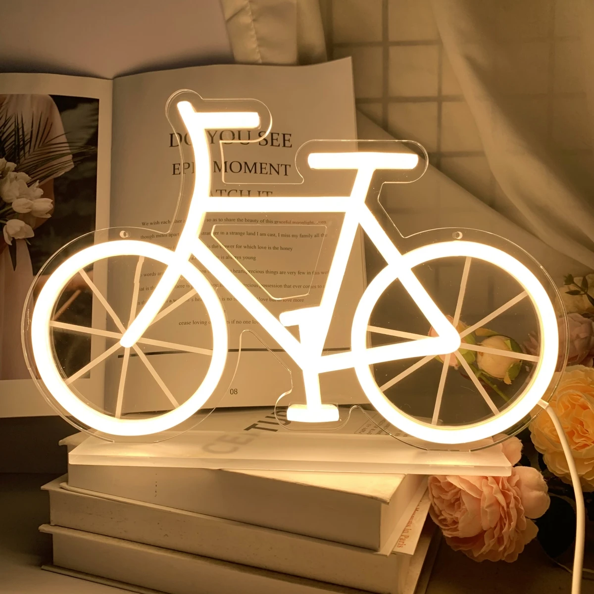 Bicycle Neon Sign for Wall Decor 12.5