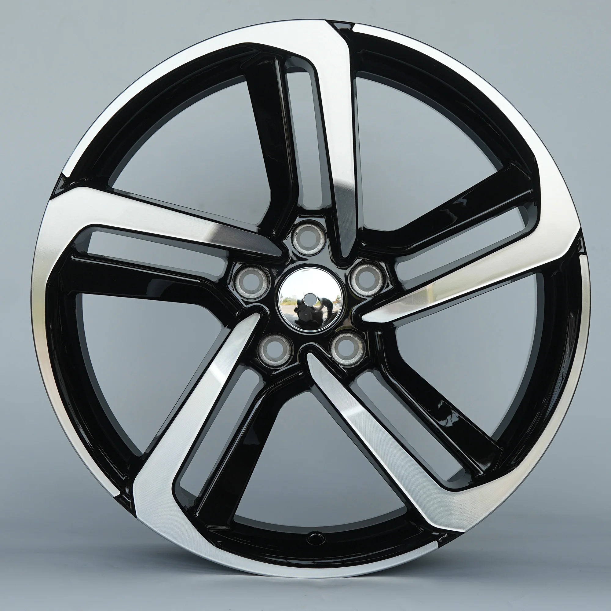 17 inch 7.5J polished black multi spoke alloy rim 5x114.3 ET35/ET38 compact sedan aftermarket rim