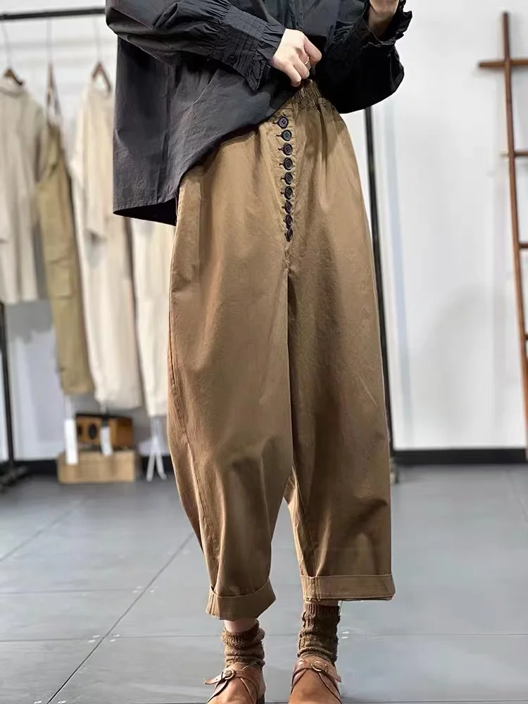 Plones hoados de pierna recta de cintura alta, plones informs para mujer, plones de pierna ancha de Color pu...