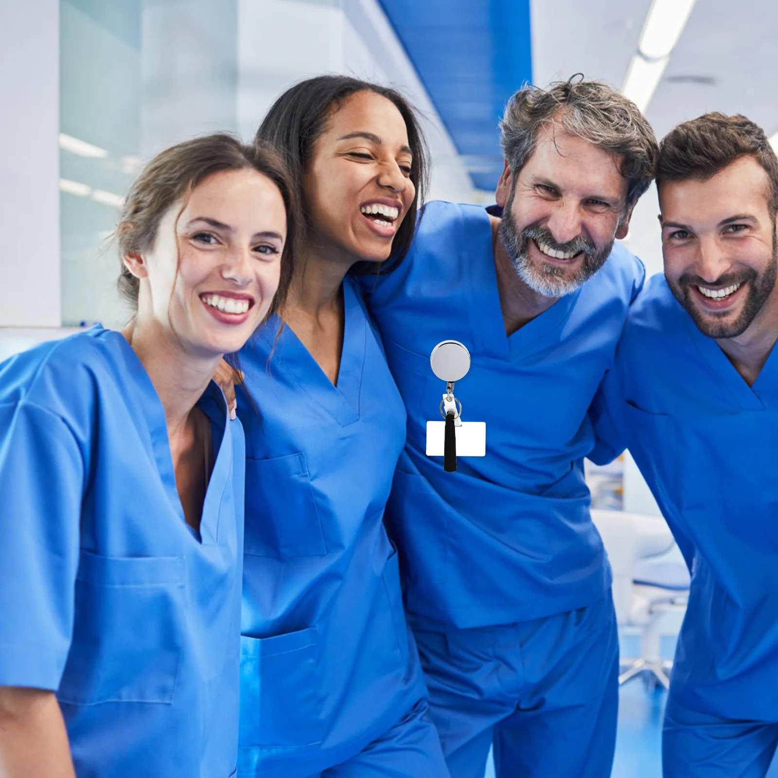 

1Pcs Silicone Pen Sleeve Keychain Id Badge Holder Retractable Card Clip for Work School Trade Show Badges Durability Lightweight