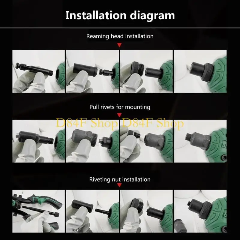 D84F Metallbearbeitung Manuelle Riveter Mutter Werkzeug Für Hand Blind Riveter Niet Pull Kappe