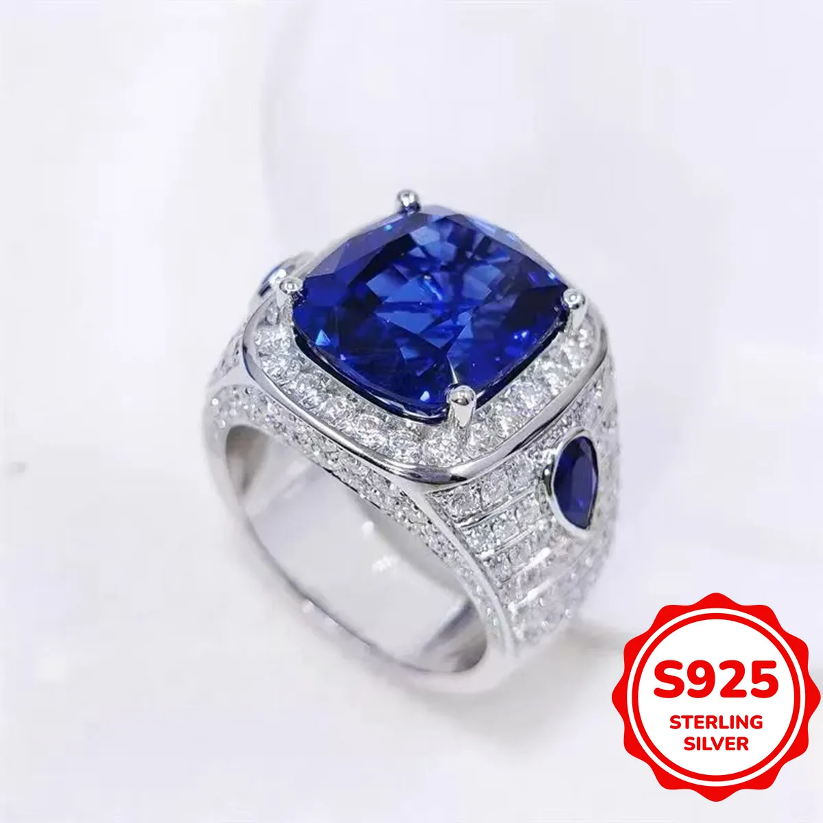

925 silver luxury inlaid ring for women high-quality jewelry for lovers