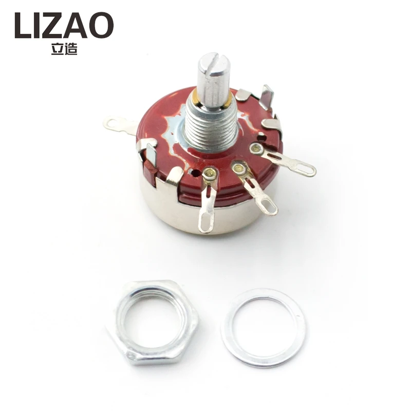 WTH118-1A 2W Single Turn Carbon Film Potentiometer,1K~470K Optional,With Knob & Dial For Audio Device