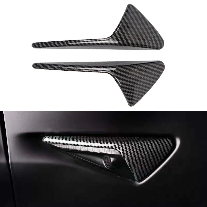 1 Pair For Tesla Model 3 Y X S Side Camera Carbon Fiber ABS Protection Cover For Tesla Model 3 Model Y Car Accessories 2017-2022