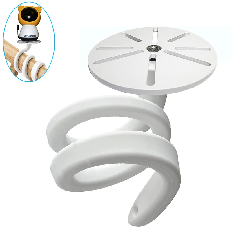 Silicone flexível WiFi Baby Monitor titular Universal Suporte de câmera de bebê Flexível Suporte à câmera da babá Parede sem danos sem buracos Monitor para o titular do berço