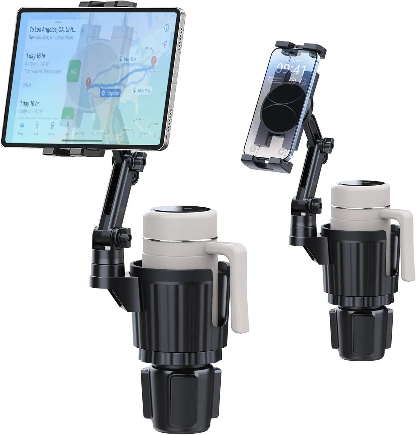 New Cup Holder Tablet Mount iPad Cup Holder Car Mount with Adjustable Arm for Tablet iPhone 3-13 inch iPad