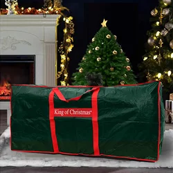 Christmas Tree Storage Bag Artificial Xmas Trees with Durable Reinforced Handles Dual Zipper Waterproof Protects From Dust-Green