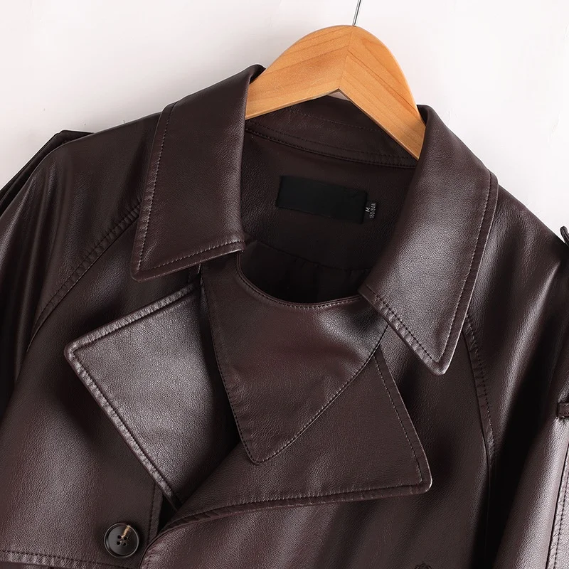 Giacca in Pelle alla Moda per Donne, Stile Motociclista, Versatile, Imbottita in Pelle di Pecora per la Stagione Autunnale