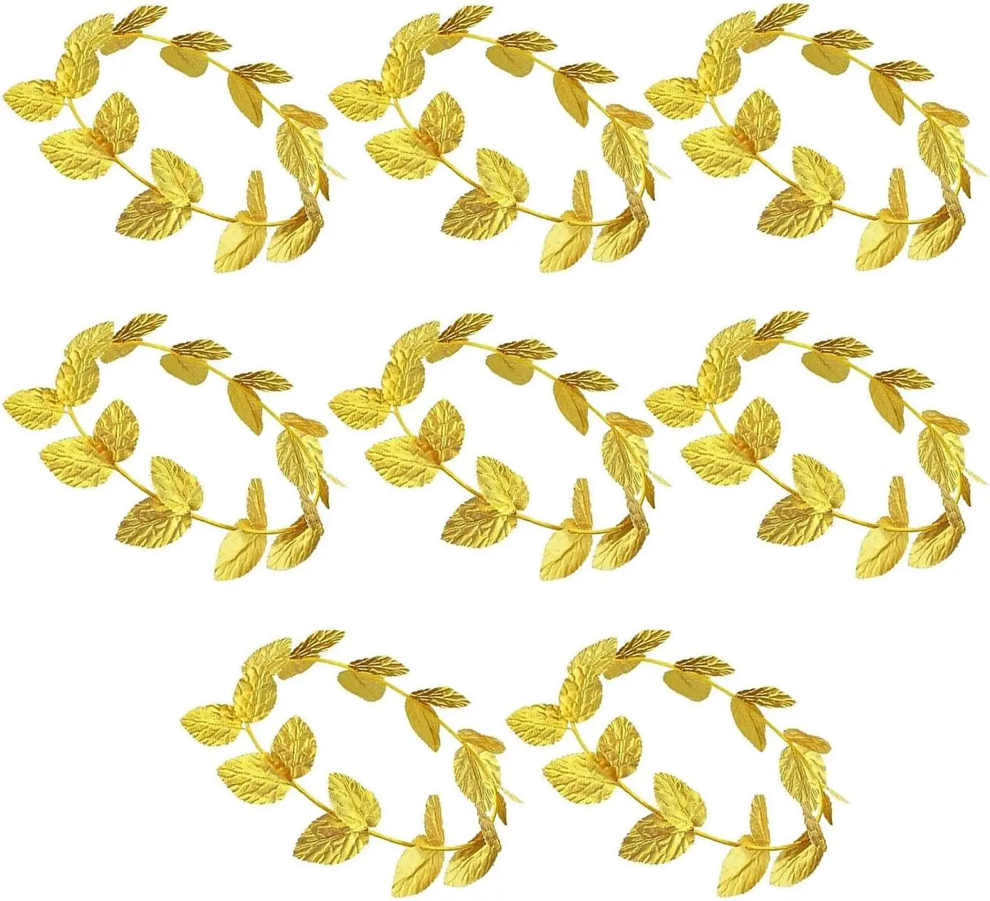 

8pcs Halloween Toga Headpiece Gold Leaf Greek Goddess Accessories Headband Greek Emperor Crown Toga Headwear for Men Women Headd