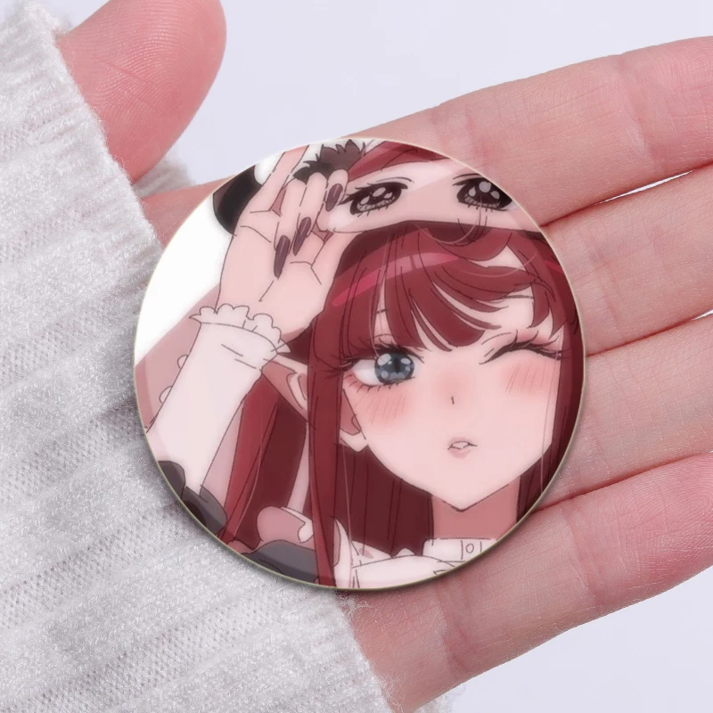 Anime My Dress-Up Darling Round Pins Cartoon Badges Cosplay Handmade Tinplate Brooch on Backpack Clothes Chest Ornament Gifts