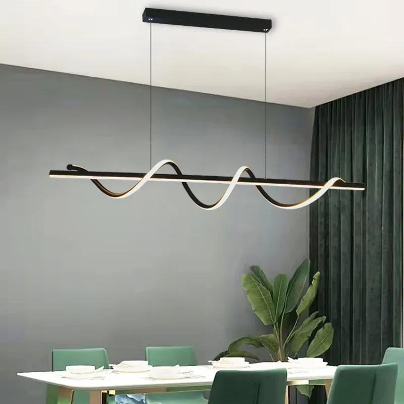 Imagem -03 - Moderno Girar Luzes Led Pingente Regulável Dourado Preto Mesa Sala de Jantar Cozinha Bar Lâmpada Pendurada Decoração de Casa Lusters