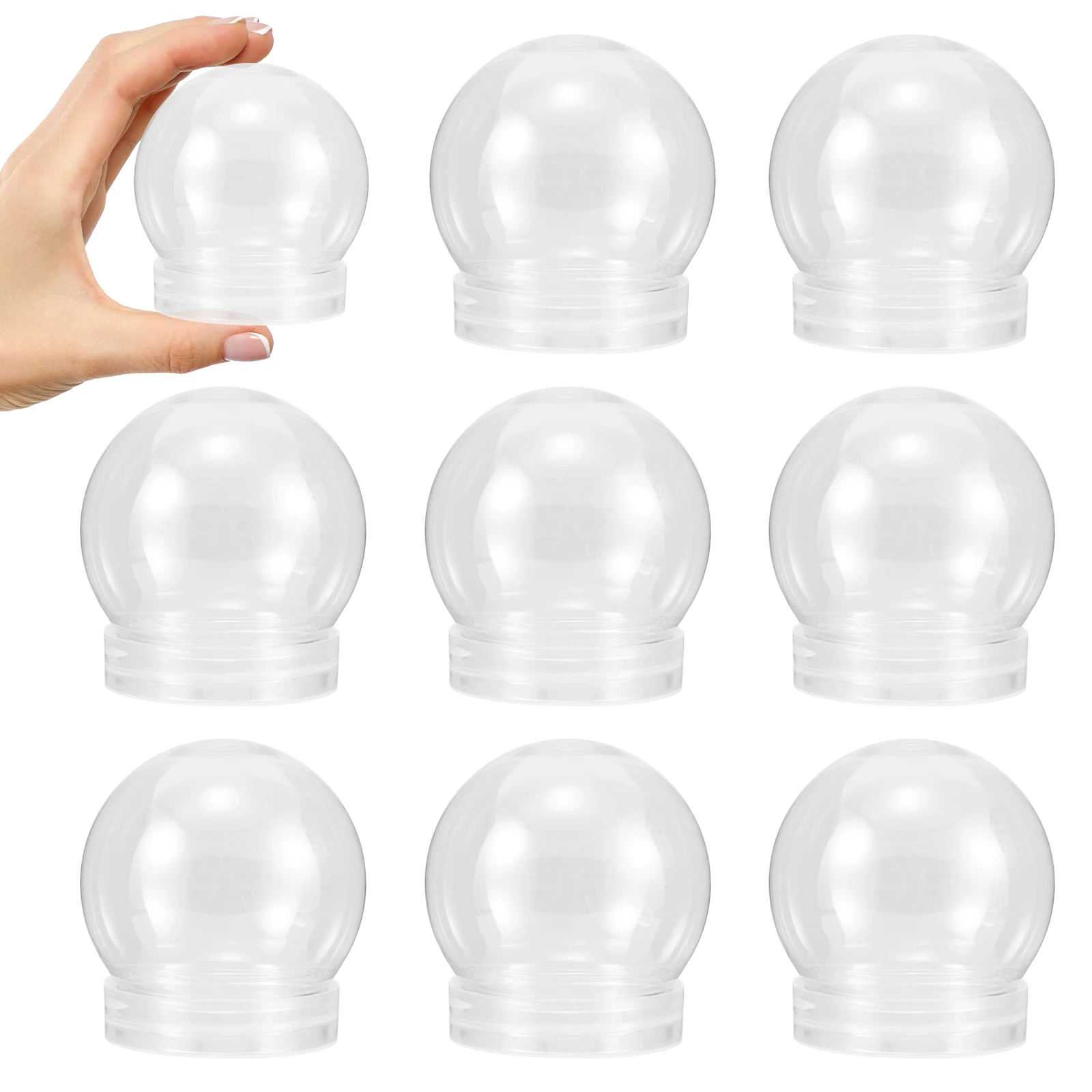 

DIY Snow Globe Set 10pcs Fillable Water Globes Craft Kit for Christmas Party Favors Ball Shape Decoration Supplies