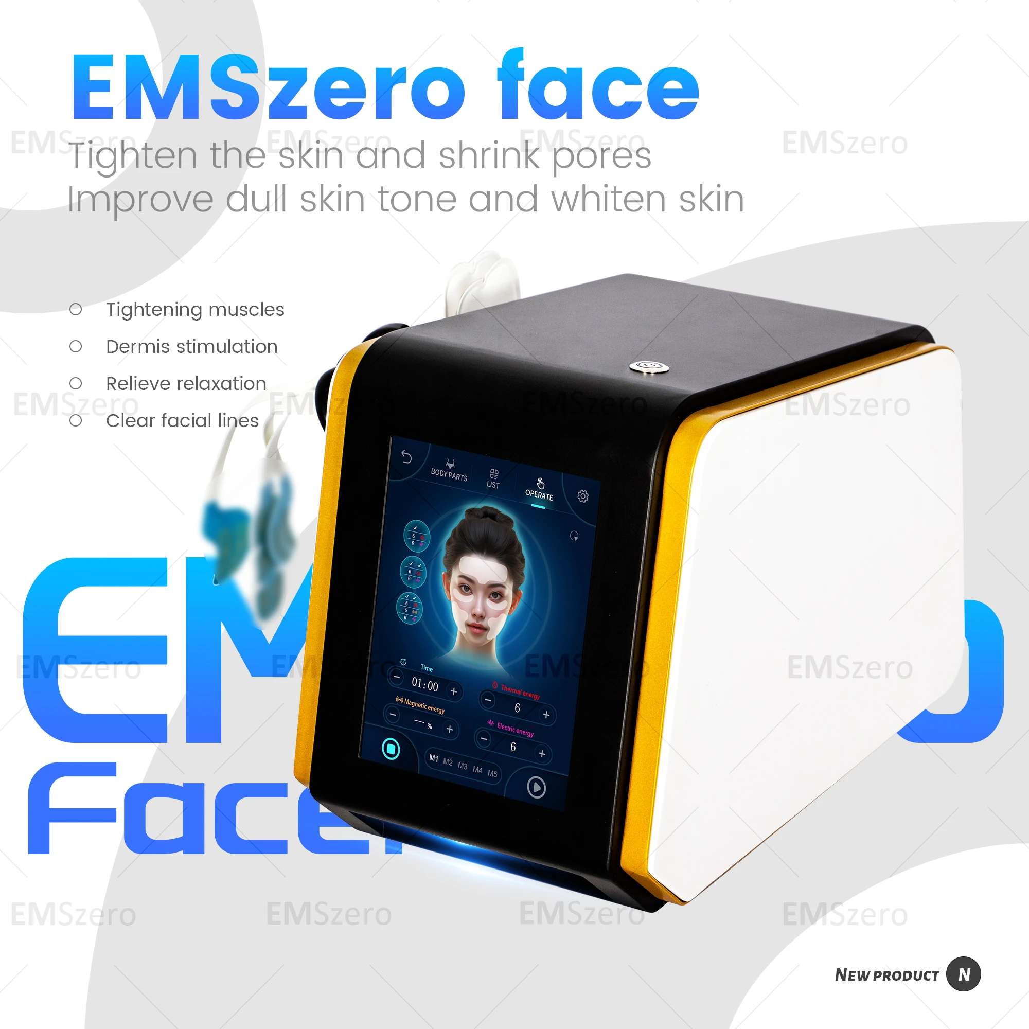 Painless Face Muscle Toning Lift Wrinkle Removal Machine with RF Heat Energy And Strong Pulsed Magnetic Output for Beauty