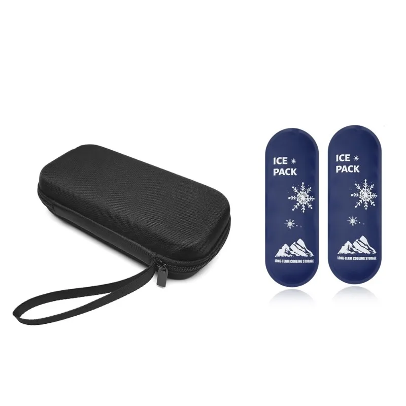 A73U Aluminum Foil, EVA Waterproof Portable Insulin Cooler Bag-Medical Device Storage(2-8° C) With Ice Packs Included