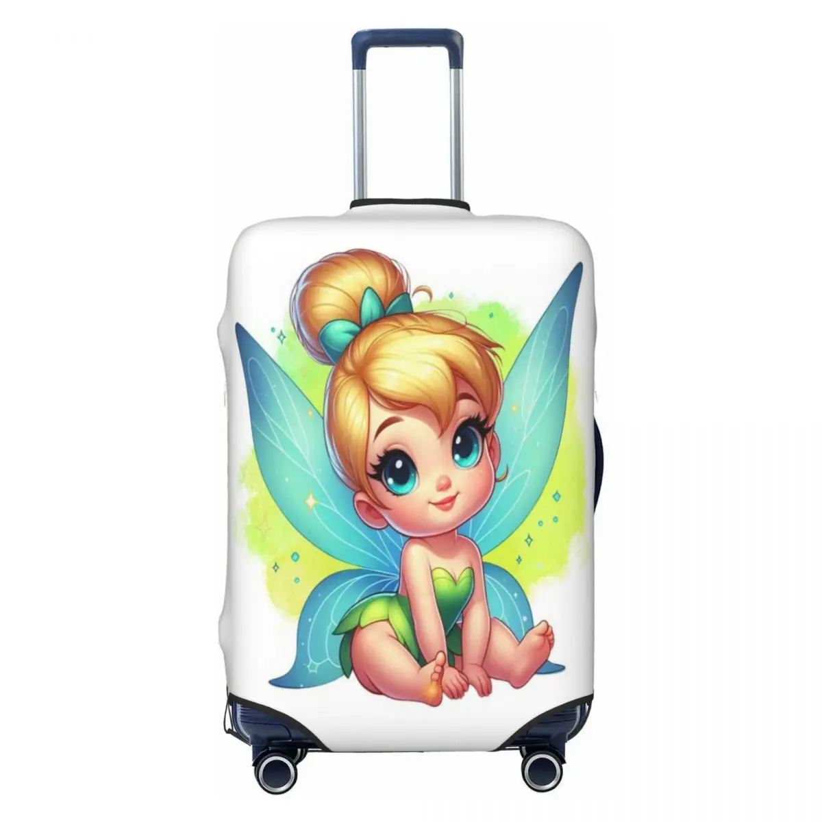 

Custom Funny Tinker Bell Cartoon Luggage Cover Protector Washable Travel Suitcase Covers