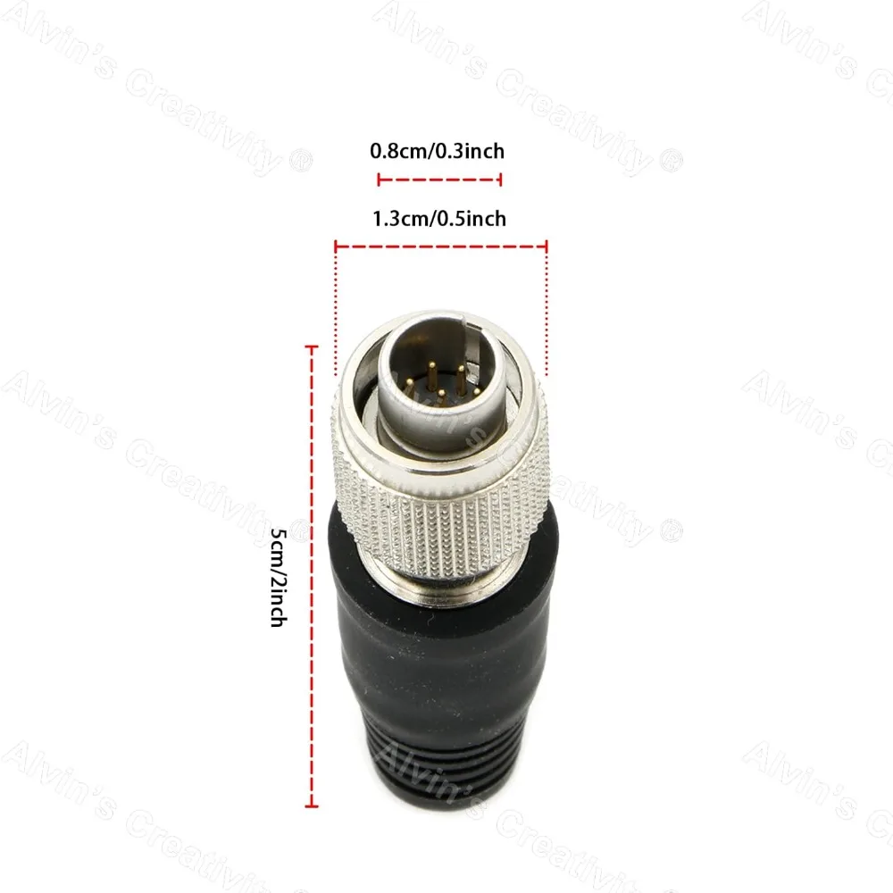 Alvins MXR-8P-8P 8 Pin Hirose Connector Circular Male Plug for Sony RCP| MSU CNU Controller(8 Pin, Black)