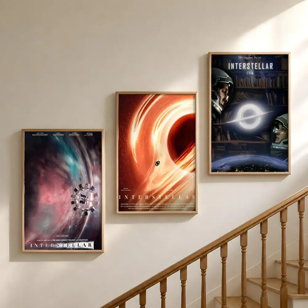 Film I-Interstellar Cooper Space Sci-Fi Poster Waterproof HD Modern Peel And Stick Wall Decor Bedroom Living Room Dorm Office