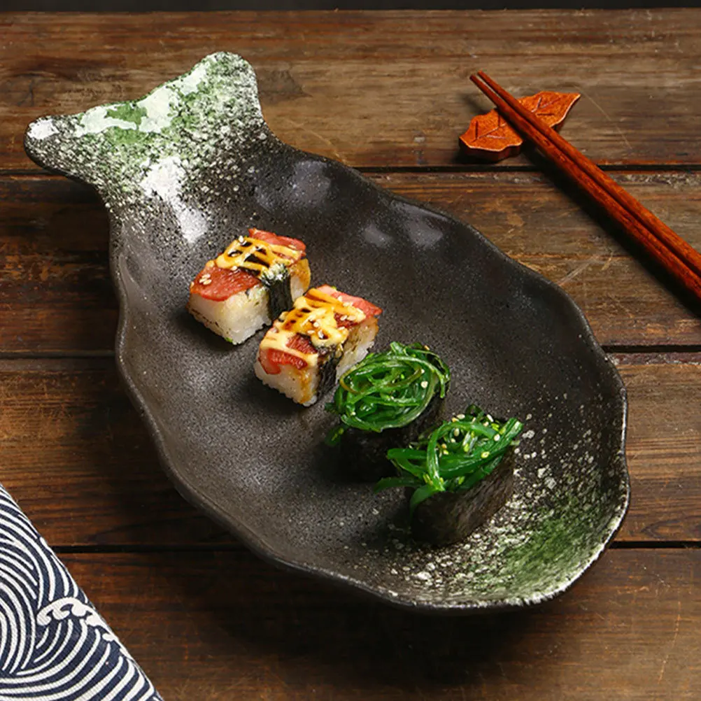 

Sushi Serving Plate Decorative Plates Platter Ceramic Fish Platters Japanese Tray