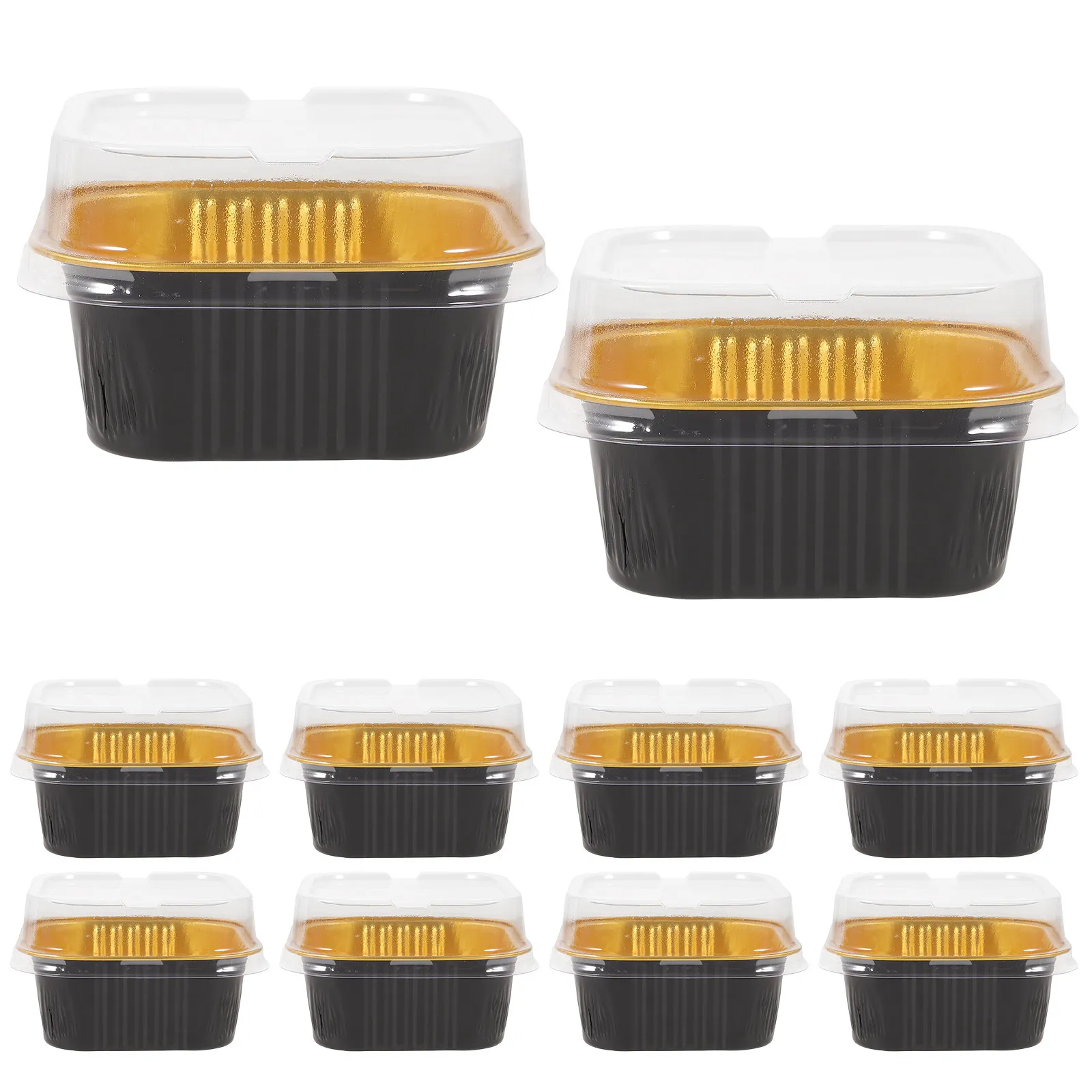 

40 set Chocolate Cake Mold Baking Boxes Heat-Resistant Aluminum Foil Food Containers For Bbq Camping Wedding Party Portable
