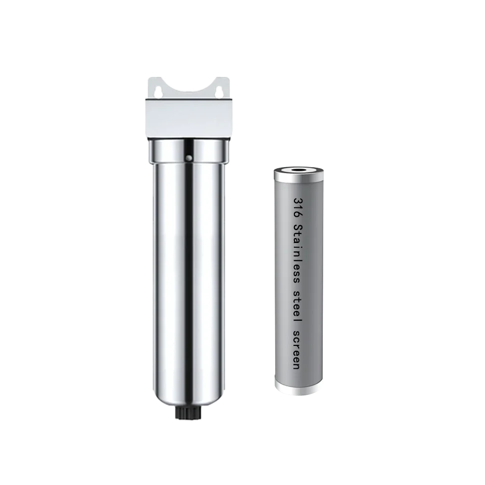 For QZ89-10 Inch Pre-Water Filter 10000L/H Stainless Steel Cylinder With 316 Filter Screen 304 Material