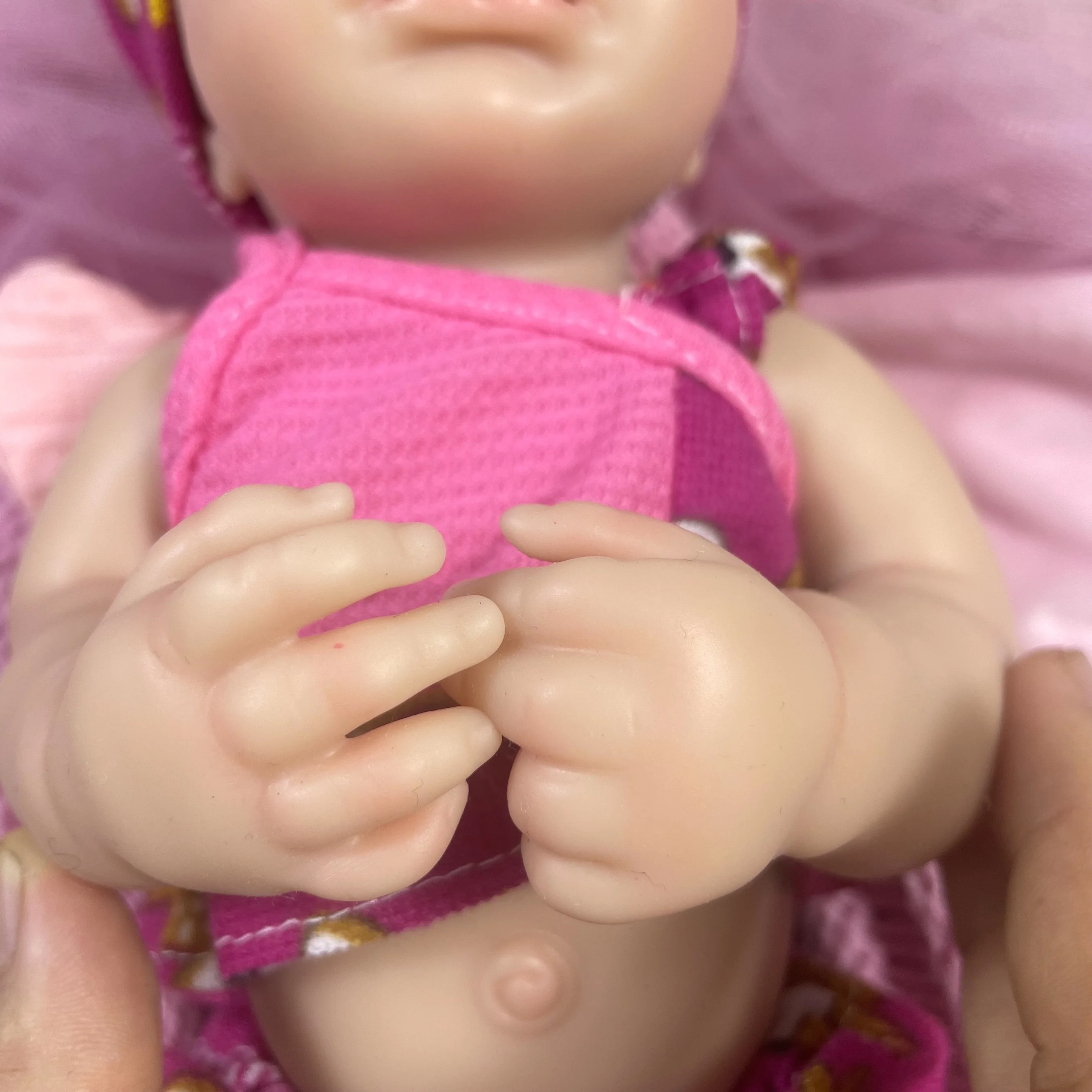 MINI 12-13 นิ้ว LouLou Awake Full Silicon Reborn ตุ๊กตาเด็กเปิดตาสีฟ้าซิลิโคนนุ่มสาวล้างทําความสะอาดได้ของเล่น