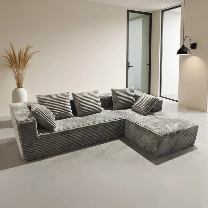 Sponge compression corner sofa bed modular vacuum chaise longue upholstered modern villa living room apartment compact fabric
