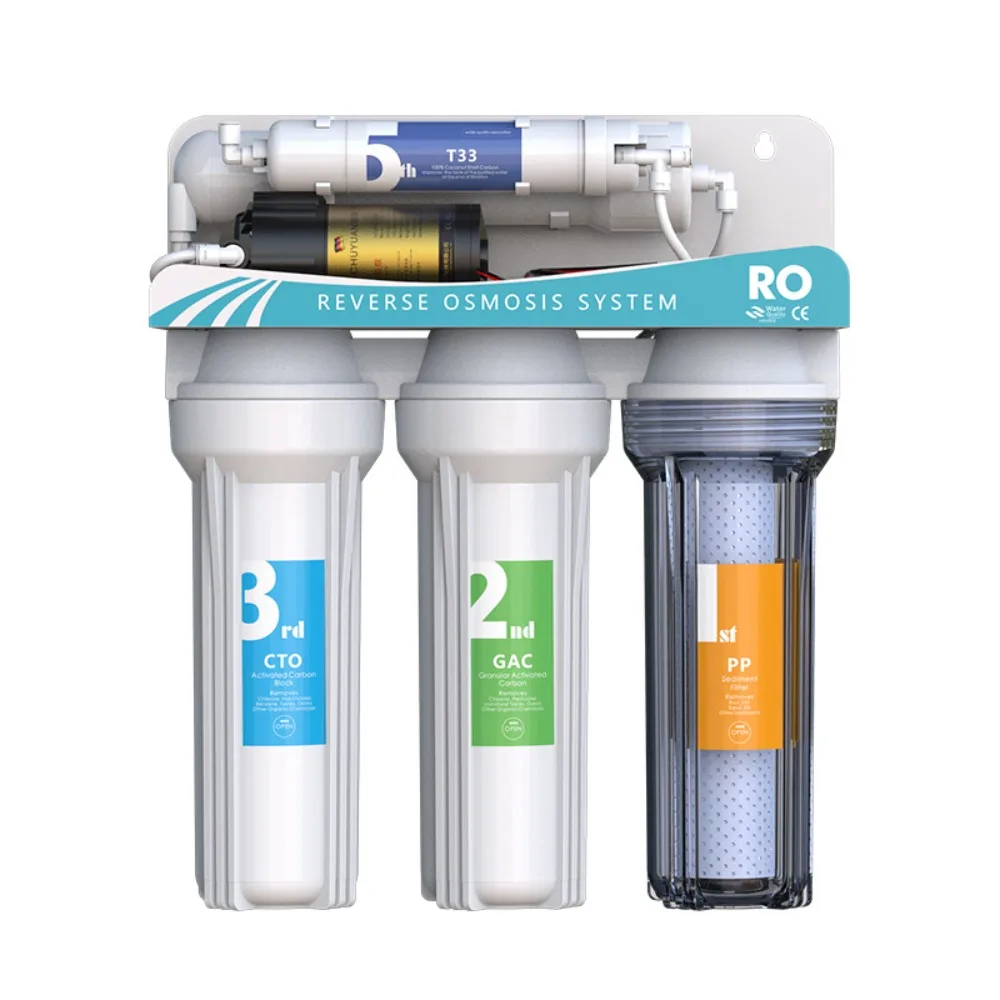 5-Stage Reverse Osmosis 100G Water Filtration System Home RO Water Purifier System Under Sink Drinking Water Filter System