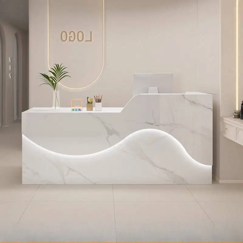 Luxury Vintage Reception Desks Storage Cheap Modern Drawers Reception Desks Classic Corner Mostrador Recepcion Office Furniture